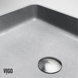 Tarragona Gothic ConcretoStone 19x14-in Deep Grey Bathroom Sink/Basin with Rectangular Vessel B8T3 - product image 8