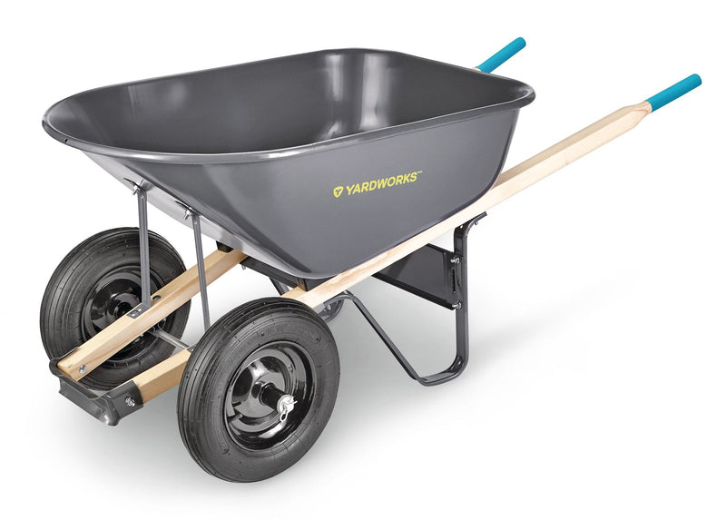 Steel Tray 2-Wheel Garden Wheelbarrow, 6-cu-ft R6A9