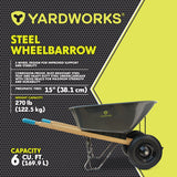 Steel Tray 2-Wheel Garden Wheelbarrow, 6-cu-ft R6A9 - product image 7