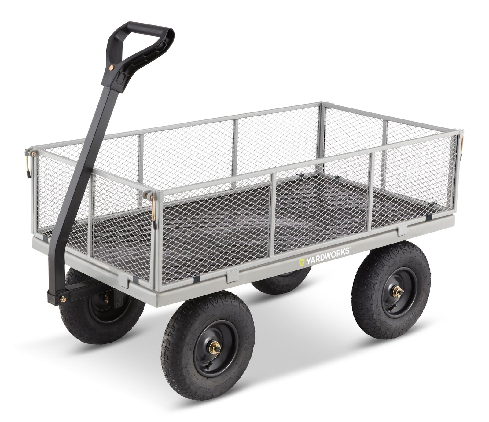 Steel Tray 4-Wheel Mesh Garden/Yard Cart with Removable Sides, 1200-lb E5W8 - product image 1