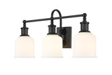 Bryant 3-Light Vanity Light, Black with Opal Shade H1K6 - product image 1