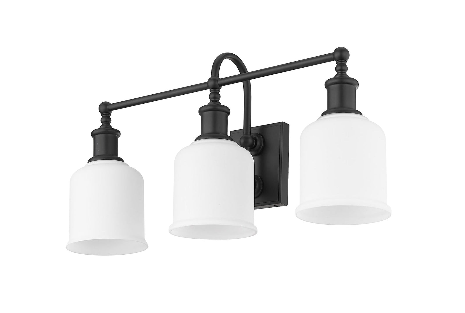 Bryant 3-Light Vanity Light, Black with Opal Shade H1K6 - product image 3